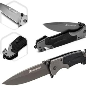 Hayvenhurst Tactical - Folding Knife - EDC Knife - Pocket Knife For Men With Pointed Stainless Steel Blade and Aluminium Handle - Everyday Carry...