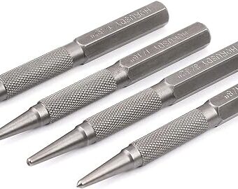 HORUSDY 4-Piece Nail Setter Punch and Center Punch Set