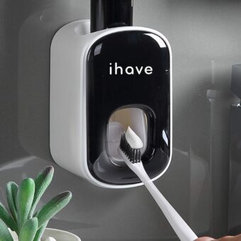 iHave Automatic Toothpaste Dispenser - Smart Bathroom Accessories with Dual-Position Technology and Sturdy Adhesive Strip, Stylish Bathroom Decor...