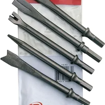 Ingersoll Rand 9500 Chisel Bit Kit for 114GQC Edge Series Air Hammer, 5 Piece Set Includes Tapered Punch, Flat Chisel, Panel Cutter, Sheet Metal...