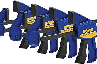 IRWIN QUICK-GRIP 1964758 One-Handed Mini Bar Clamp 4 Pack, 6"