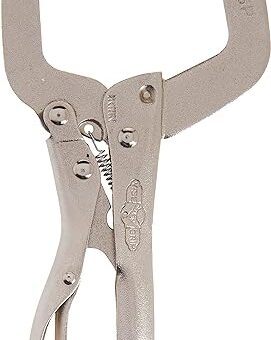 IRWIN Tools VISE-GRIP Locking C-Clamp, Original, Swivel Pad Tip, 4-inch (100mm) (165); 1-5/8” (41mm) Jaw Capacity