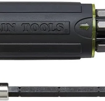 Klein Tools 32303 Multi-Bit Screwdriver / Nut Driver, Impact Rated 14-in-1 Magnetic Screwdriver Set Phillips, Slotted, Square, Combo, Torx