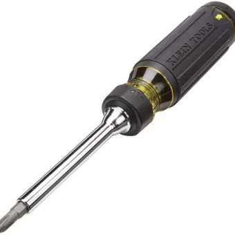 Klein Tools 32305 Multi-bit Ratcheting Screwdriver, 15-in-1 Tool with Phillips, Slotted, Square, Torx and Combo Bits and 1/4-Inch Nut Driver