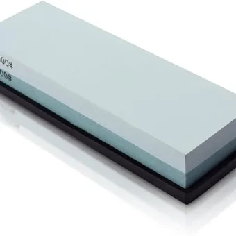 Knife Sharpening Stone 400/1000 Whetstone Sharpening Stone with Non-Slip Rubber Base for Kitchen, Hunting, and Pocket Knives or Blades