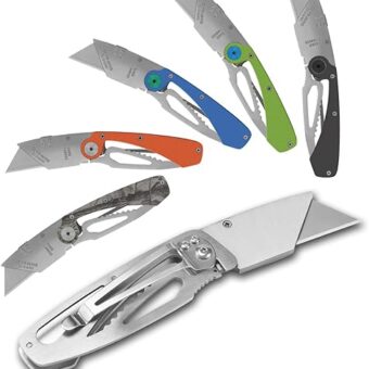 Lichamp 6-Pack Folding Utility Knifes, Quick Change Razor Knife Utility Pocket Construction Blade Knife