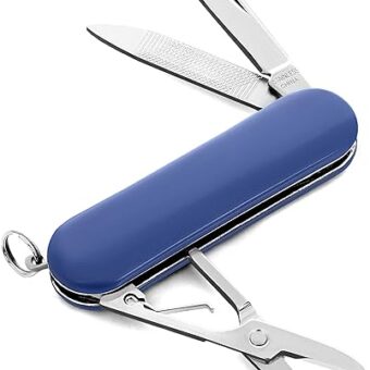 MAXAM Multi-Function Army Knife - Blue Mini Multi-Tool, Pocket Knife with Scissors