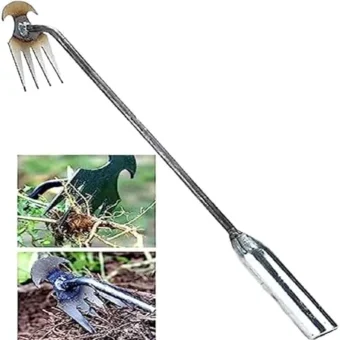 New Weeding Artifact Uprooting Weeding Tool Manganese Steel Garden Weeder Loose Soil Hand Weeding Removal Puller Gardening Tools (Color : 29cm)