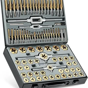 Orion Motor Tech 86pc Tap and Die Set in SAE and Metric, Titanium Coated Steel Tap Set and Die Tool Set for Homeowners Mechanics and Craftsmen...