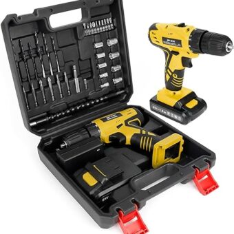 Portable Power Drill Set with 37PCS Drill Bit,21V Cordless Drill Kit with Battery and Charger,Jar-owl Home Tool Kit with Electric Drill,Power Tool...