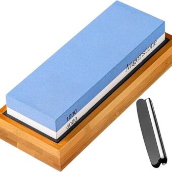 Premium Knife Sharpening Stone–1000/6000 Grit Whetstone, Professional whetstone Sharpener stone with Slip-Resistant Silicone Base|Best wet...