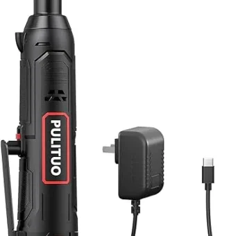 PULITUO Cordless Electric Ratchet Wrench 3/8"，12V Power Ratchet Wrench, 37 Ft.Lbs (50 N.m), Type-C Charger, Stepless Speed