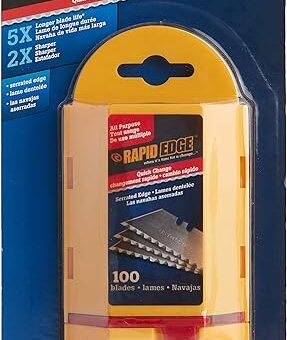 Rapid Edge - RT00016 All-Purpose Serrated Utility Knife Blades (100 blades), 1-Pack