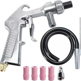 Sand Blaster Kit Blasting Shot Sandblaster Siphon Feed Gun Nozzle Rust Remove Abrasive Sand Blasting for Sandblast Cabinets