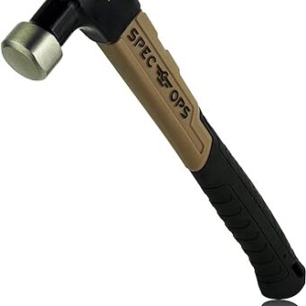 Spec Ops Tools Fiberglass Hammer, 20 oz, Smooth Face, Curved Claw, Shock-Absorbing Grip, 3% Donated to Veterans