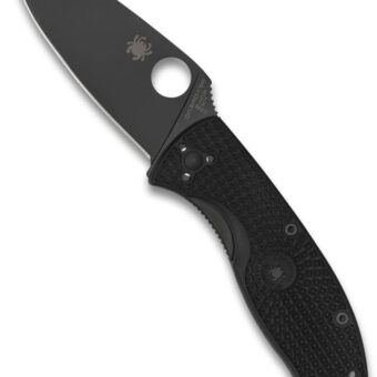 Spyderco Tenacious Lightweight Folding Utility Pocket Knife with 3.39" Black Stainless Steel Blade and Black FRN Handle - Everyday Carry -...