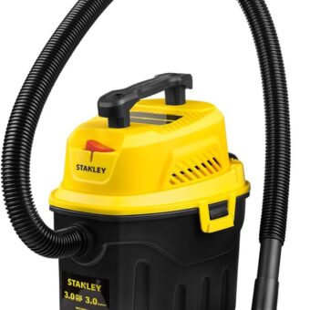 Stanley SL18910P-3 Wet/Dry, 3 Gallon, 3 Horsepower, Portable Car Vacuum, 3.0 HP AC, Black+Yellow