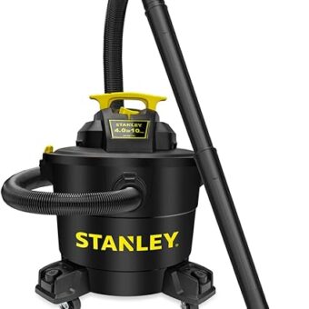 Stanley Wet/Dry Vacuum SL18191P, 10 Gallon 4 Horsepower 16 FT Clean Range Shop Vacuum, Ideal for Home/Garage/Laundry Rooms with Vacuum Attachments,...