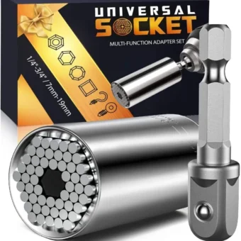 Super Universal Socket Tools Gifts for Men - Gifts for Dad Fathers Day from Kids Son Daughters Wife Grip Set with Power Drill Adapter Cool Stuff...