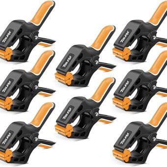 TOLESA Heavy Duty Spring Clamps 4 Inch 8 Pcs Large Wood Clamps with 30Lbs Powerful Clamping Force Deep Throat Nylon Clamps for Woodworking...