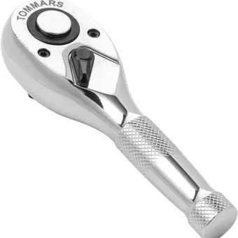 TOMMARS 1/2-Inch Drive Stubby Ratchet Mini Ratchet Quick-Release Head 72-Tooth