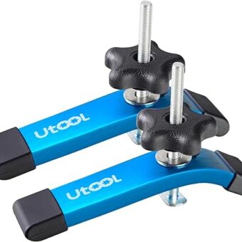 UTOOL 2 Pack T-Track Hold Down Clamps Kit, 6-1/3" L x 1-1/5" Width, Heavy Duty Anodized Clamps for Woodworking, Starlight Blue