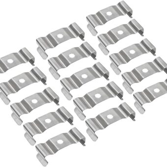 uxcell T8 Clips Bracket Hanger for Integrated Tube Light Fixture, Nickel-plated Manganese Steel, Pack of 15