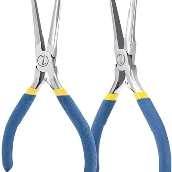 VISEMAN 6" Mini Needle Nose Pliers with Comfort Grip Handles, 2PCS Long Nose Pliers Set for Handmade Craft