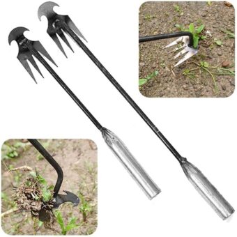 Weed Puller Tool,2024 New Weed Puller Tool，4 Teeth Manganese Steel Garden Hand Weeder Tool，Multifunctional Tools for Garden Weeding，for Gardening...