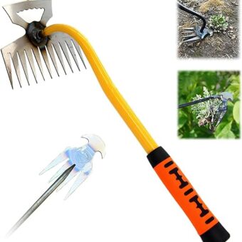 Weed Puller Tools, 2024 Upgraded Multi-tooth Rake Gardening Hand Weeding Tool, Durable Manganese Steel Hand Weeder Tool, Manual Multifunctional...