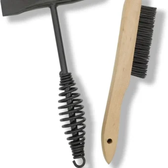 Welding Chipping Hammer with Coil Spring Handle,10.5",Cone and Vertical Chisel/ 10" Wire Brush(Free), Black