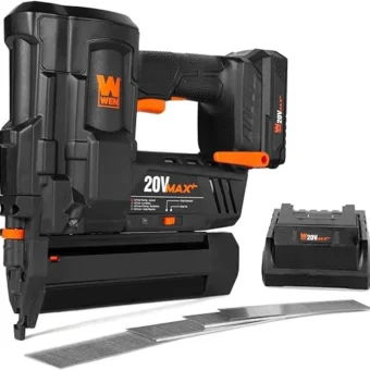 WEN 20V Max Cordless 18-Gauge Brad Nailer with 2.0Ah Battery and Charger (20512)