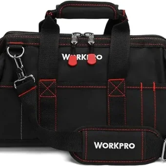 WORKPRO 16-inch Close Top Wide Mouth Tool Storage Bag with Water Proof Rubber Base, W081022A, 16"