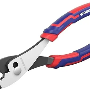 WORKPRO 8” Slip Joint Pliers Tool, Large Soft Grip,Rust Prevention Finish, 3-Zone Serrated Jaw Forged from High Carbon Steel for Maximum Grip