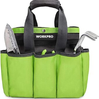 WORKPRO Garden Tool Bag, Garden Tote Storage Bag with 8 Pockets, Home Organizer for Indoor and Outdoor, Tool Kit Holder (Tools NOT Included), 12" x...