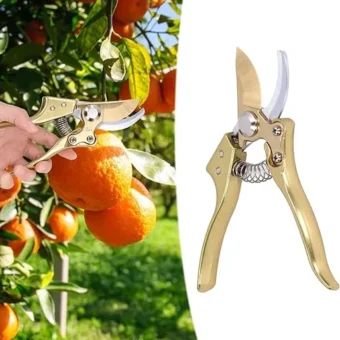 Yellow Garden Pruning Shears Aluminum Alloy Gardening Plant Scissors Branch Hands Pruner Cutter Bonsai Tool for Tree Flowers, Branch Pruning,...