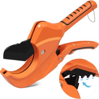 AIRAJ Ratchet PVC Pipe Cutter,Cuts up to 2-1/2"PEX,PVC,PPR and Plastic Hoses,Pipe Cutters with Sharp SK5 Stainless Steel Blades,Suitable for Home...