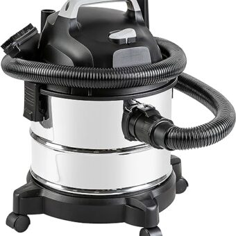 Amazon Basics 4 gallon, 3 HP Stainless Steel Wet/Dry Vacuum, Grey/Black