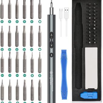 AMIR Electric Screwdriver 28-in-1 Cordless Mini Power Precision Screwdriver Set with 24 Bits, Rechargeable Repair Tool Kit for Phones Watch Laptops