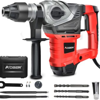 AOBEN Rotary Hammer Drill with Vibration Control and Safety Clutch,13 Amp Heavy Duty 1-1/4 Inch SDS-Plus Demolition Hammer for Concrete-Including 3...