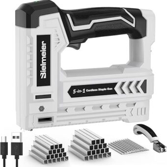 Bielmeier Electric Staple Gun 5 in 1 Band Nailer, 4V Rechargeable Cordless Stapler, Nail Gun Battery Powered with 2,000 Staples and Nails, Power...