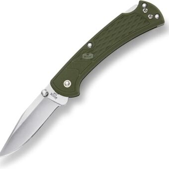 Buck Knives 112 Slim Select Folding Lockback Pocket Knife with Thumb Studs and Removable/Reversible Deep Carry Pocket Clip, Nylon Handles, 3" 420HC...