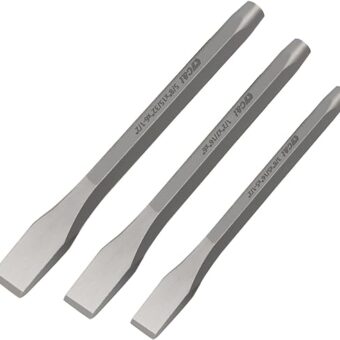 C&T 3-Piece Heavy Duty All Purpose Cold Chisels Kit, 3/8, 1/2, 5/8 in, for Carpentry, Metalwork, Woodwork & Masonry work