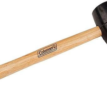 Coleman Rubber Mallet with Tent Peg Remover Hook, Double-Sided Mallet Head Made of High-Impact Rubber, Great for Camping, Tailgating, Carpentry,...