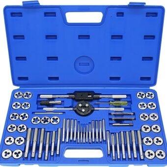 GMTOOLS 60PCS Tap and Die Set, Metric Standard Size M3 to M12, Threading Tool Set With Complete Accessories and Storage Case, Tap Die Kit for...