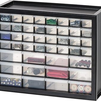 IRIS USA Screw Organizer, Hardware Storage Organizer, 44 Drawer Parts Cabinet, Plastic Drawer Storage for Hardware Crafts, Small Parts, Nuts and...