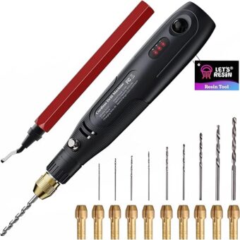 LET'S RESIN Cordless Resin Drill,3-speed Adjustment &Rechargeable Jewelry Drill with Deburring Tool&19Pcs Accessories,Multi-Purpose Hand Drill...