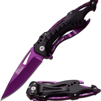 MOON KNIVES MTech USA Purple Blade Hunting Camping Tactical Rescue Pocket Knife MT-A705PE