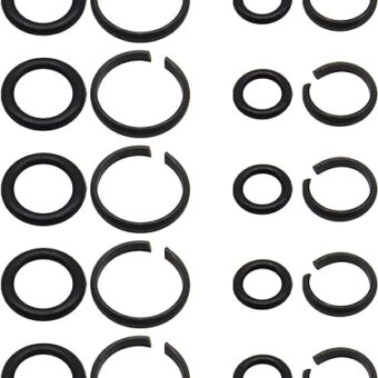 RURBRIN 10 Sets of 1/2 inch & 3/8 inch Impact Wrench Retainer Rings with O-ring, Compatible With Electric Wrench/Pneumatic Wrench