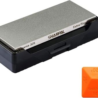 SHARPAL 156N Double-sided Diamond Sharpening Stone Whetstone Knife Sharpener | Coarse 325 / Extra Fine 1200 Grit | Storage Case with NonSlip Base &...